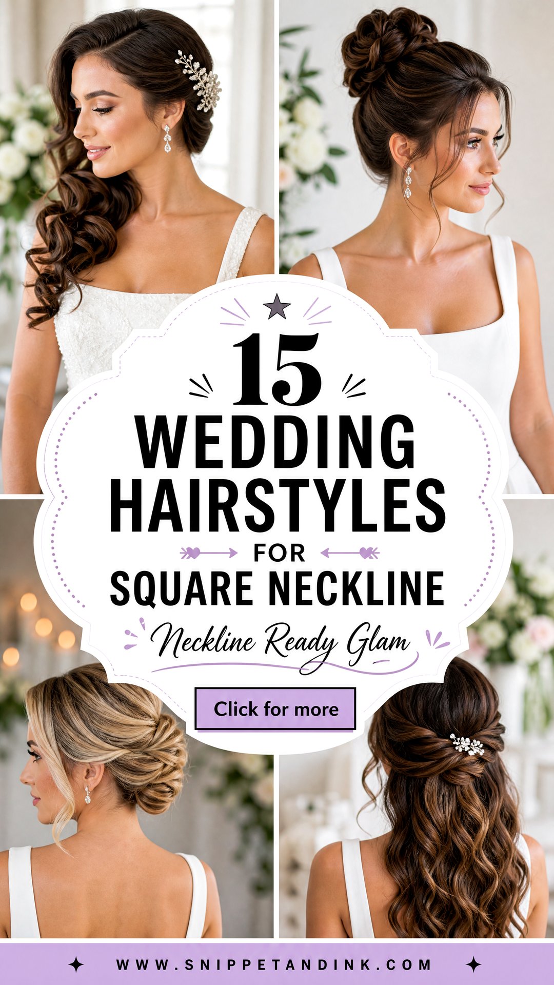 15 Wedding Hairstyles for Square Neckline Dresses to Shine - 15 Wedding Hairstyles for Square Neckline Dresses to Shine