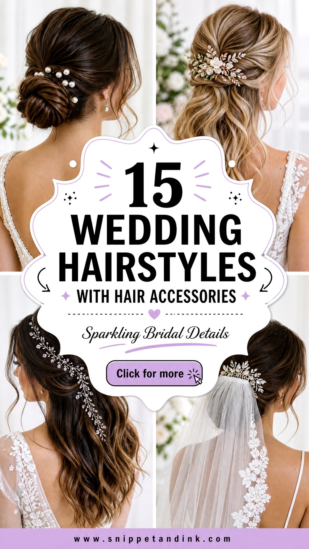 15 Wedding Hairstyles with Hair Accessories to Sparkle - 15 Wedding Hairstyles with Hair Accessories to Sparkle