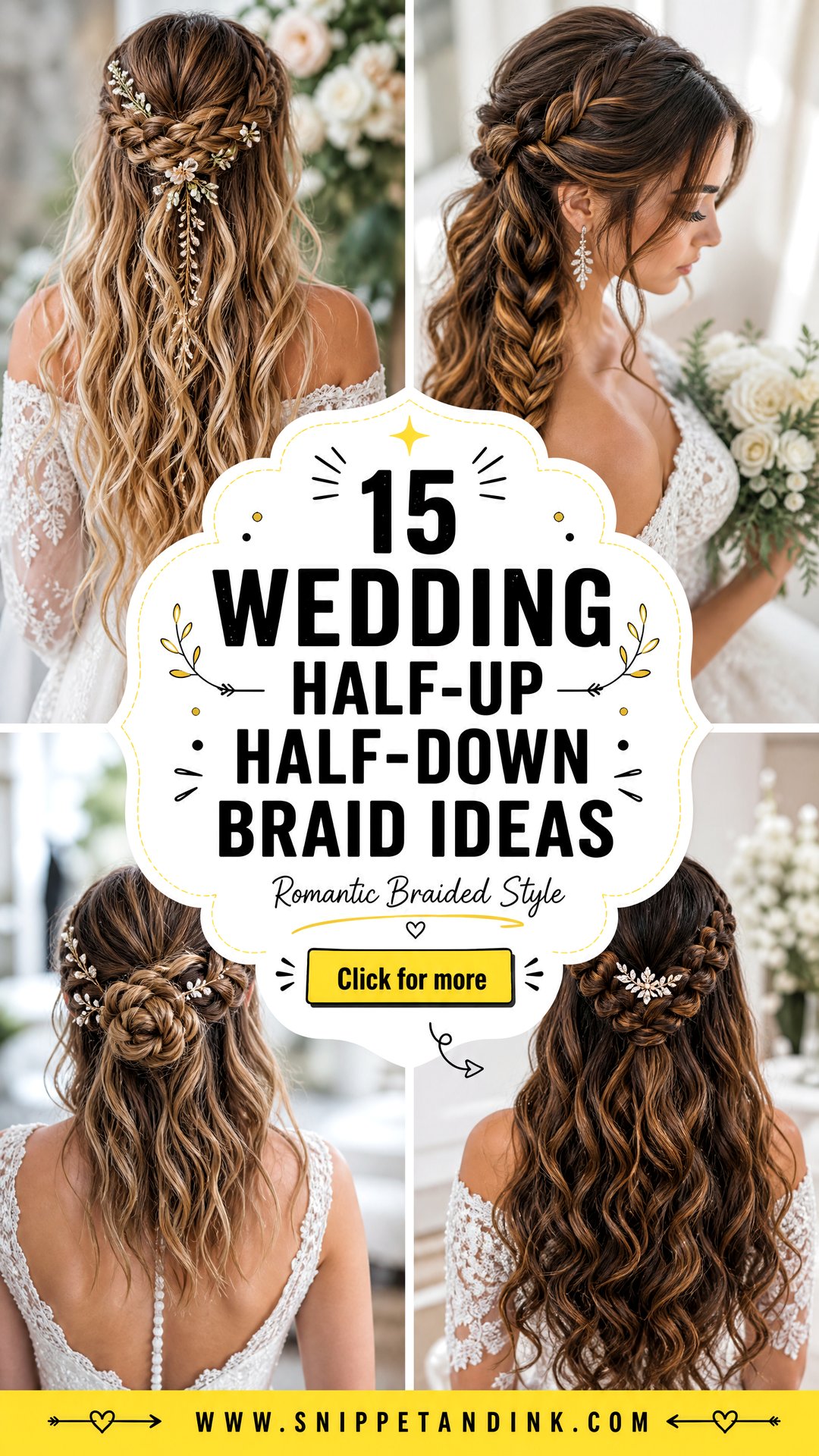 15 Wedding Half-Up Half-Down Braid Ideas for Romance - 15 Wedding Half-Up Half-Down Braid Ideas for Romance