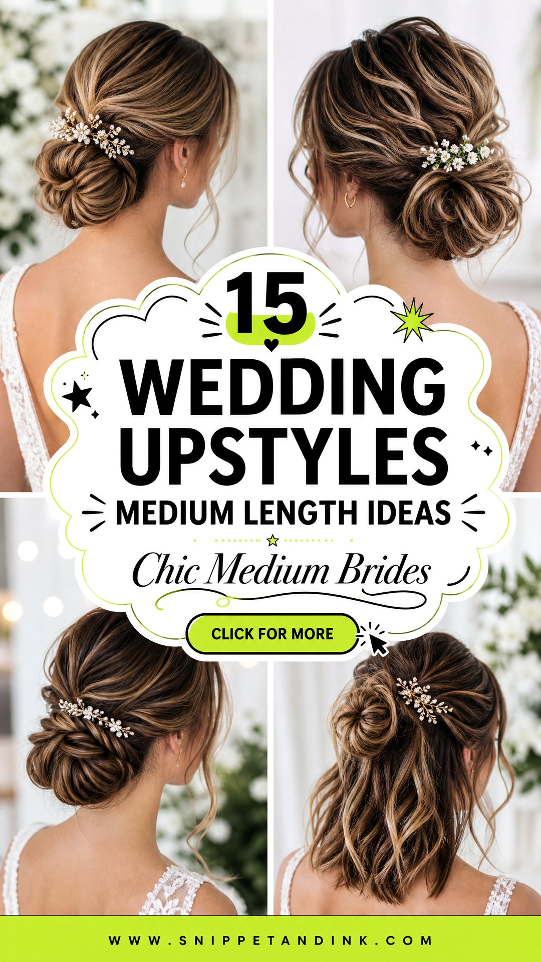15 Wedding Upstyles Medium Length Ideas for Chic Brides - 15 Wedding Upstyles Medium Length Ideas for Chic Brides