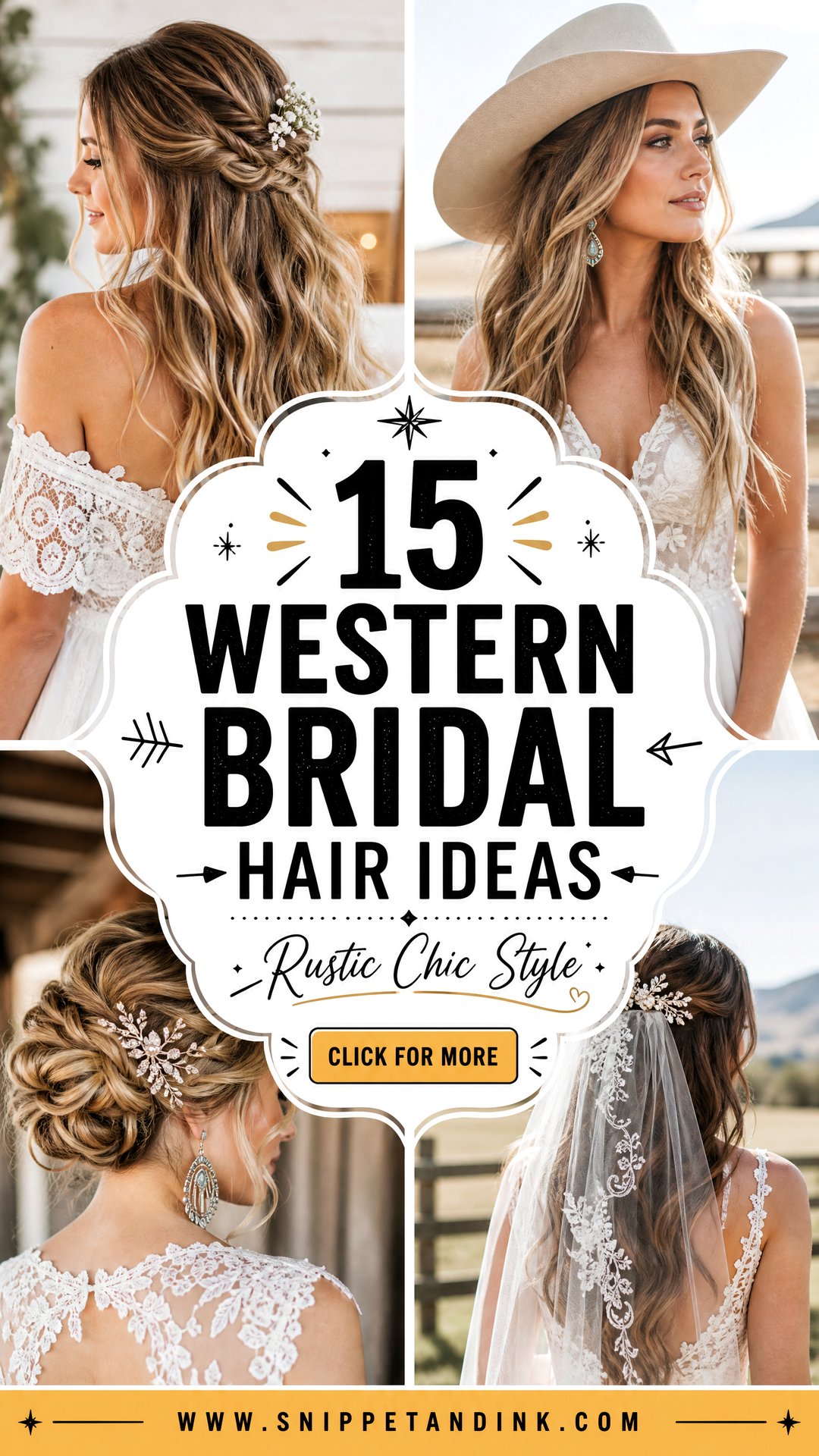 15 Western Bridal Hair Ideas for Rustic-Chic Wedding Style - 15 Western Bridal Hair Ideas for Rustic-Chic Wedding Style