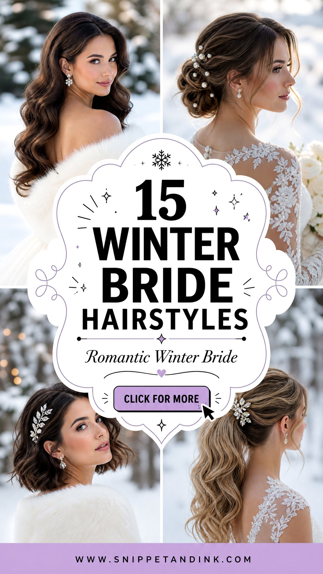 15 Winter Bride Hairstyles for Romantic Cold-Weather Looks - 15 Winter Bride Hairstyles for Romantic Cold-Weather Looks