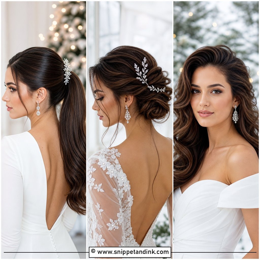 15 Winter Wedding Hairstyles for Long Hair to Stay Glam