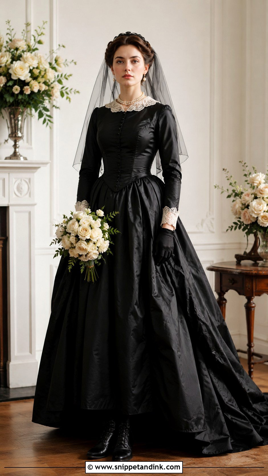 1800s Black Wedding Dress - Snippet and Ink - 25 1800s Wedding Dress Ideas