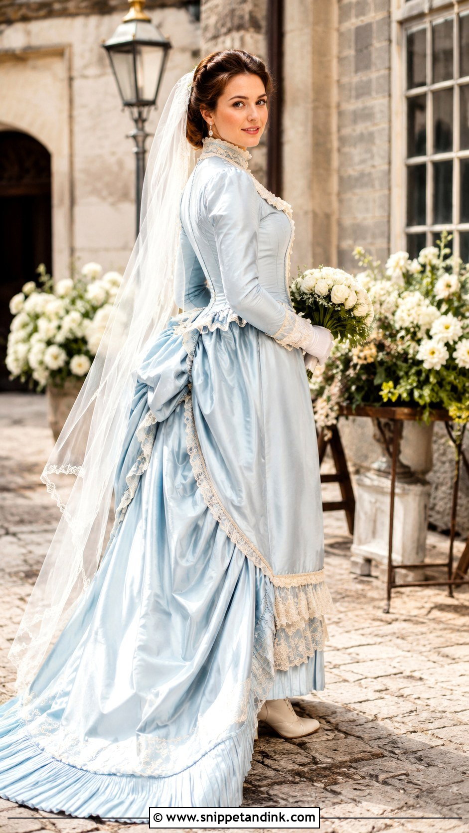 1800s Blue Wedding Dress - Snippet and Ink - 25 1800s Wedding Dress Ideas