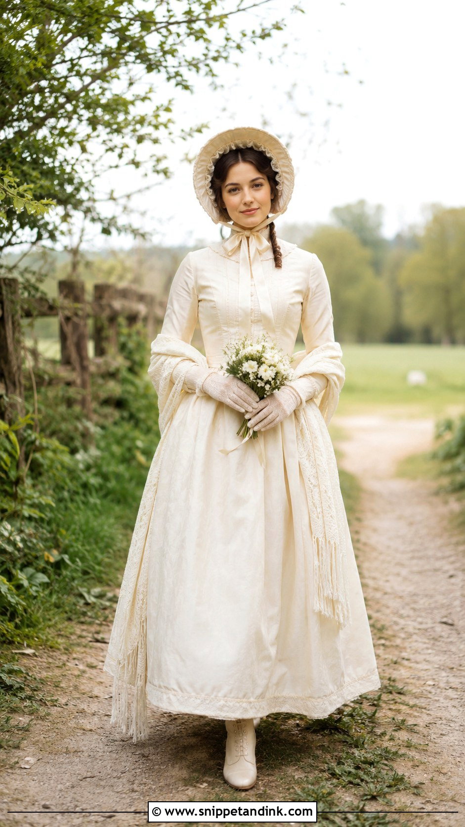 1800s Bonnet Wedding Dress - Snippet and Ink - 25 1800s Wedding Dress Ideas