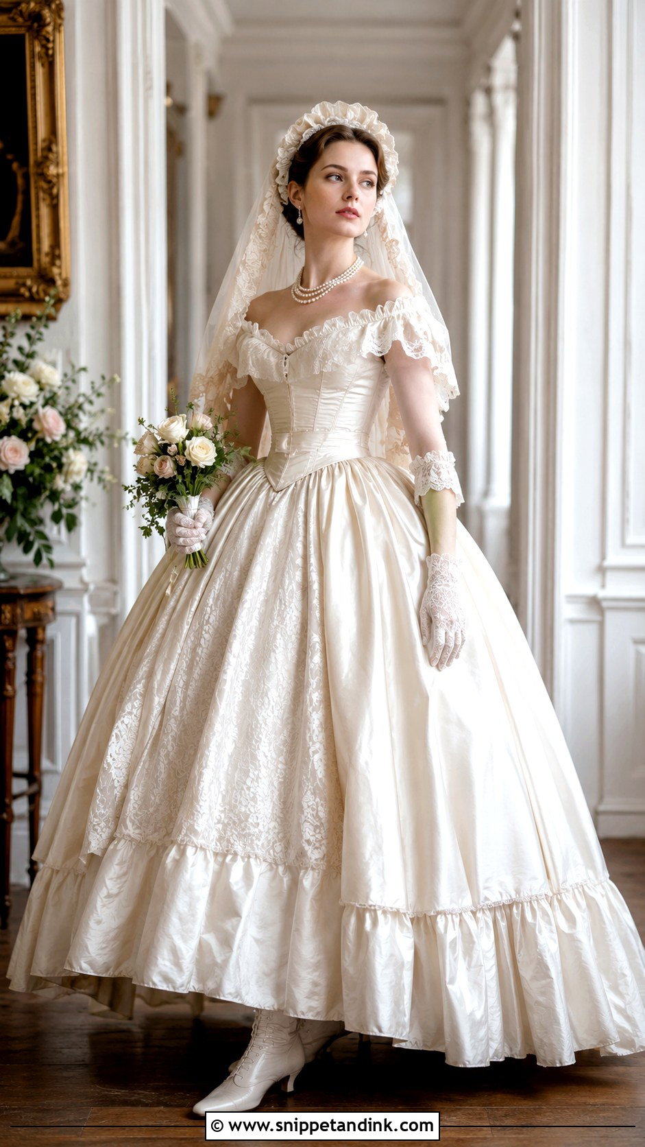 1800s Full Skirt Victorian Wedding Dress - Snippet and Ink - 25 1800s Wedding Dress Ideas