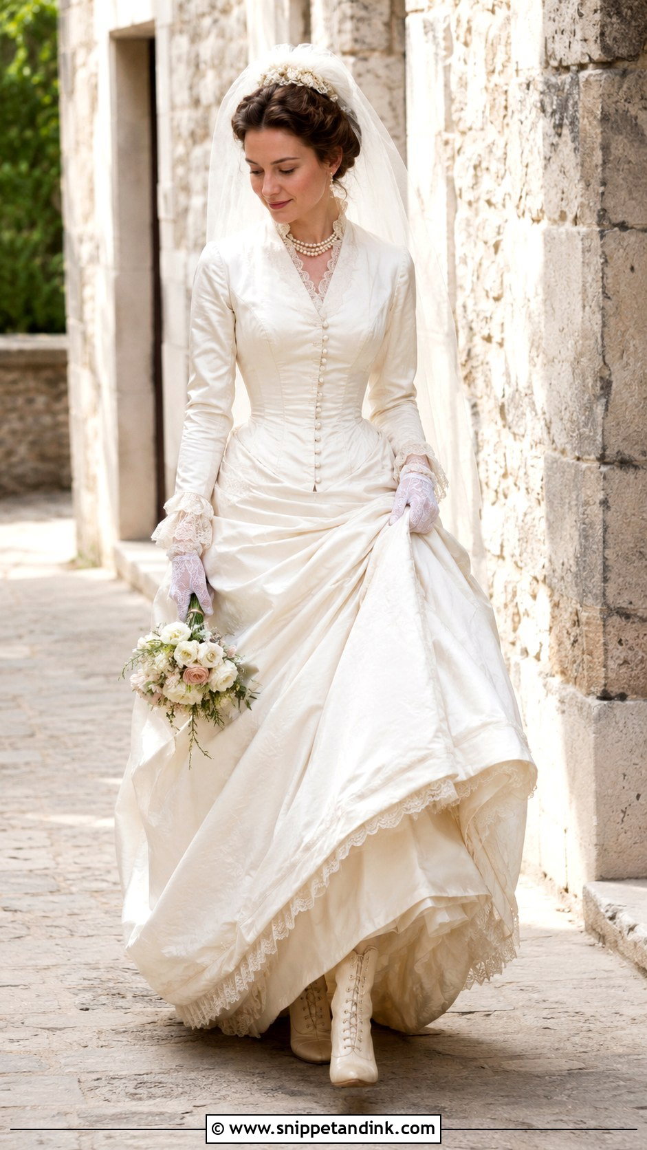 1800s Silk Taffeta Wedding Dress - Snippet and Ink - 25 1800s Wedding Dress Ideas