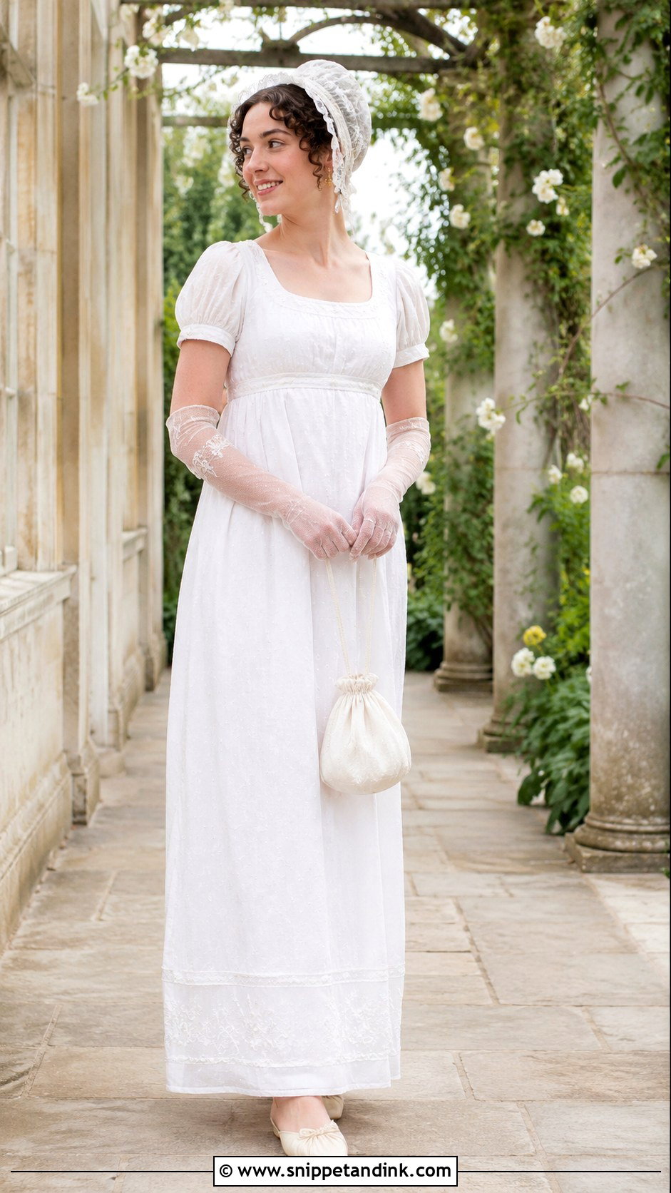 1800s White Muslin Wedding Dress - Snippet and Ink - 25 1800s Wedding Dress Ideas