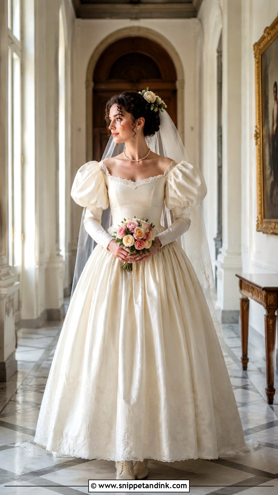 1830s Puff Sleeve Wedding Dress - Snippet and Ink - 20 1800 Wedding Dress Ideas
