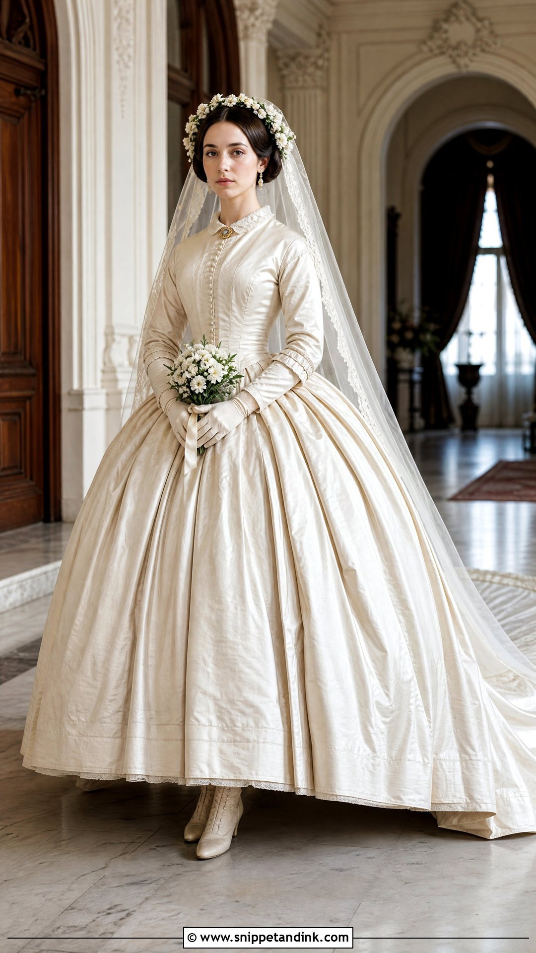 1860s Victorian Wedding Dress With Crinoline Skirt - Snippet and Ink - 20 Victorian Wedding Dress 19th Century Ideas