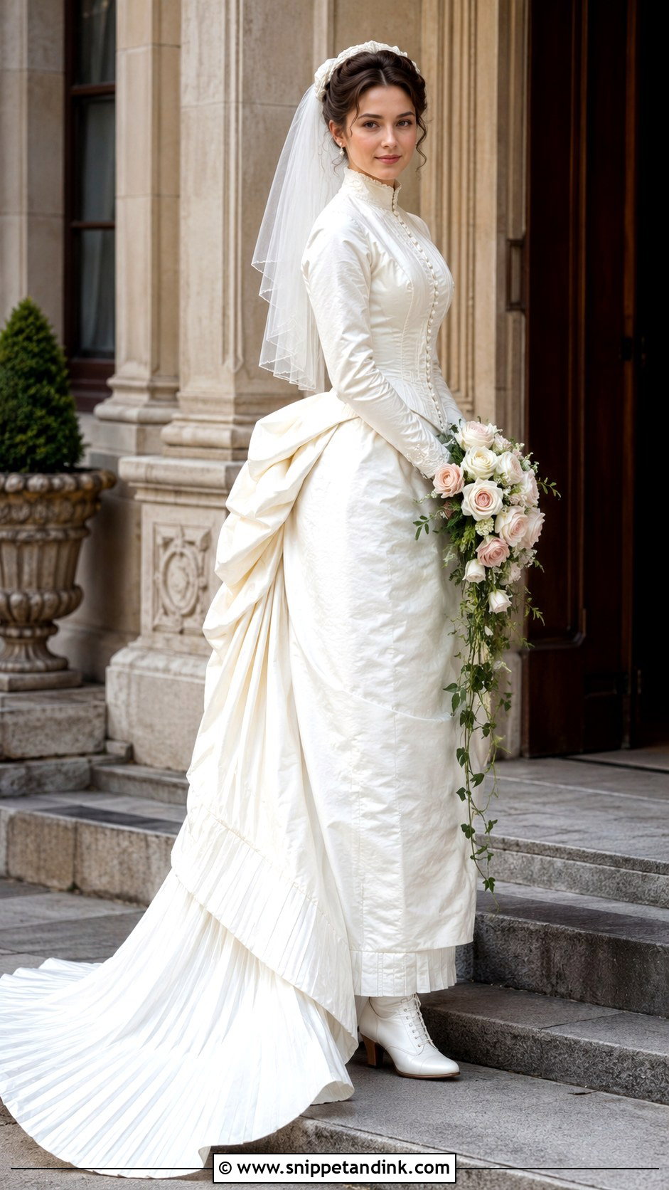 1870s Bustle Wedding Dress - Snippet and Ink - 20 1800 Wedding Dress Ideas