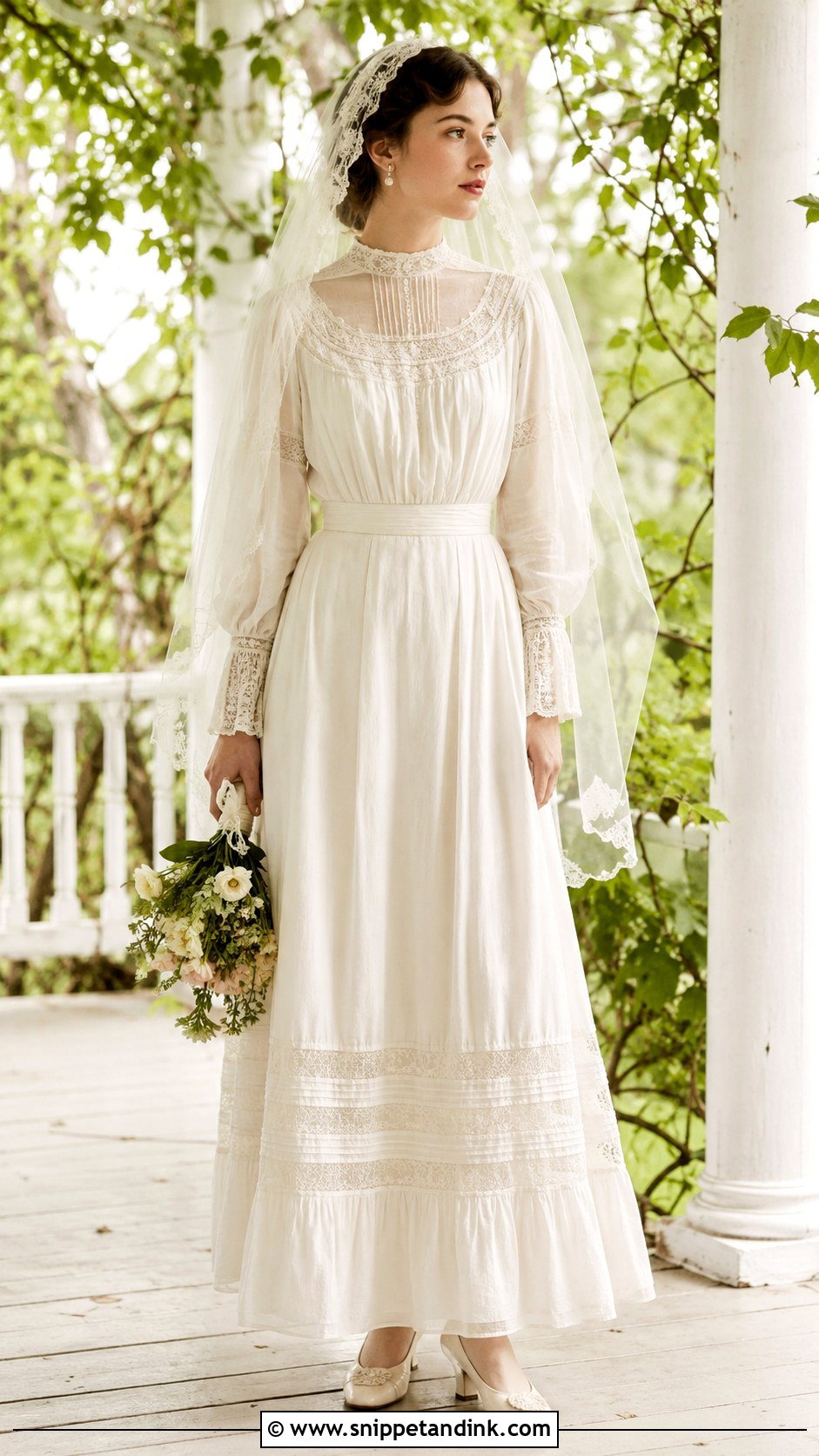1900s Cotton Batiste Wedding Dress - Snippet and Ink - 20 1900s Wedding Dress Ideas