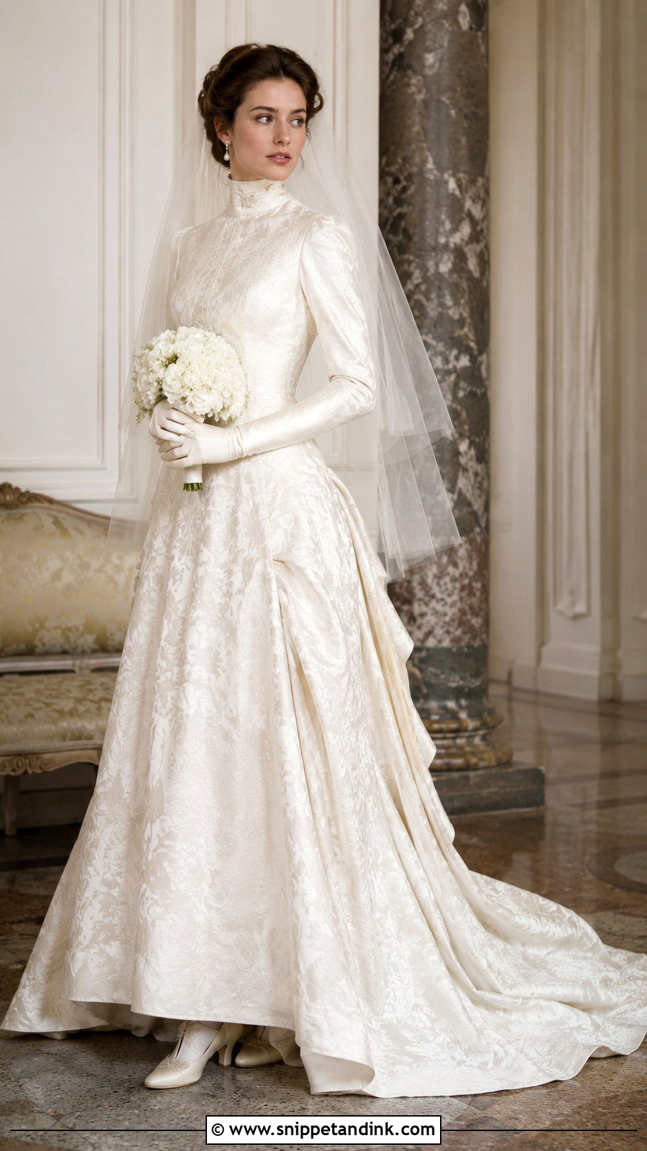 1900s Damask Wedding Dress - Snippet and Ink - 20 1900s Wedding Dress Ideas