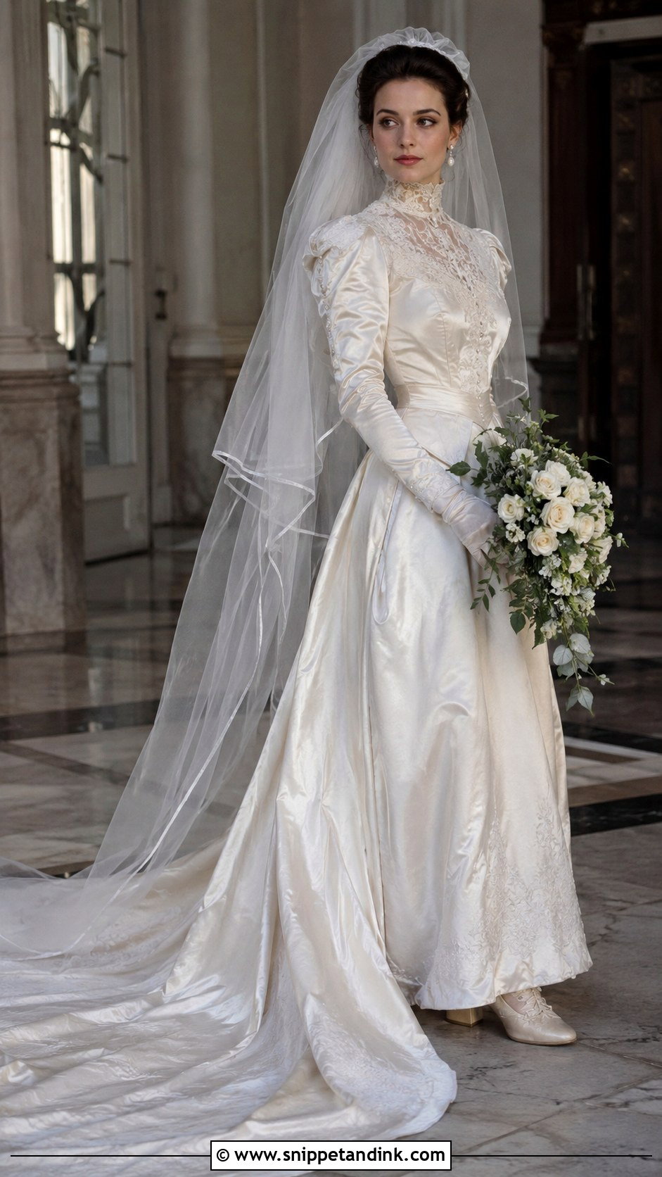 1900s Long Train Wedding Dress - Snippet and Ink - 20 1900s Wedding Dress Ideas