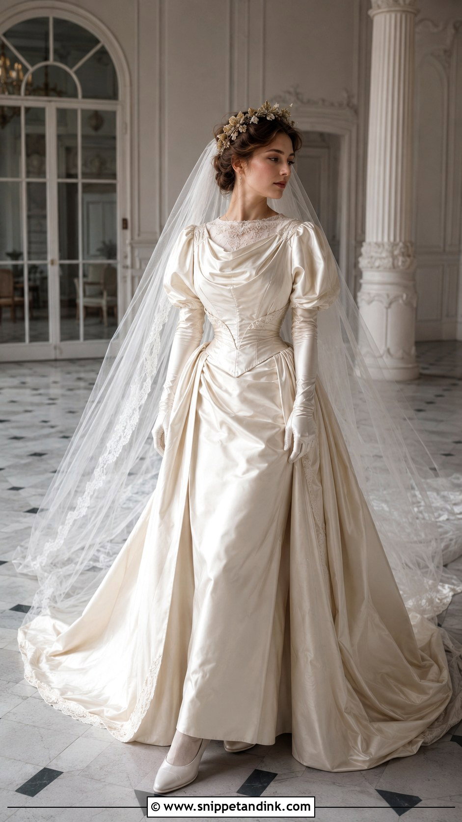 1900s Satin S Bend Wedding Dress - Snippet and Ink - 20 1900s Wedding Dress Ideas