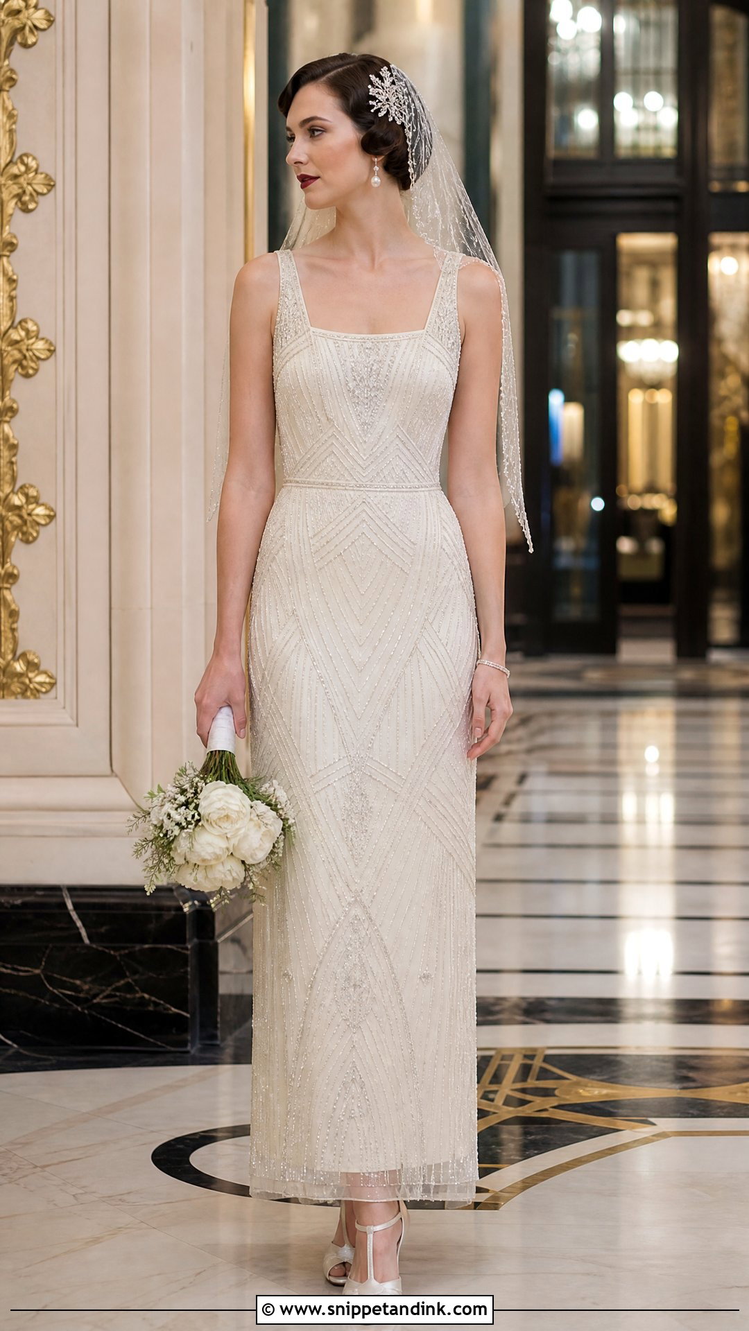 1920s Art Deco Beaded Wedding Dress - Snippet and Ink - 20 Retro Wedding Dresses