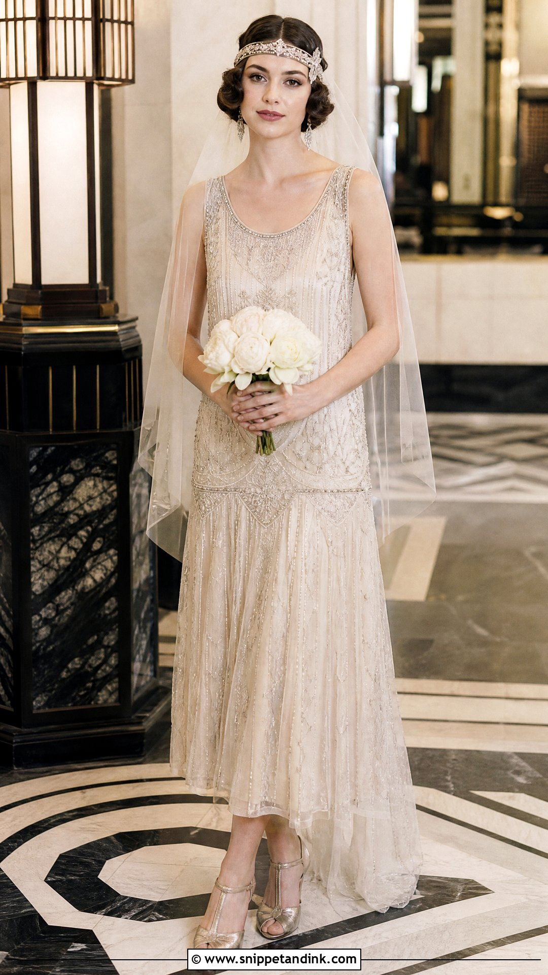 1920s Art Deco Vintage Bride Outfit - Snippet and Ink - 20 Vintage Brides Ideas