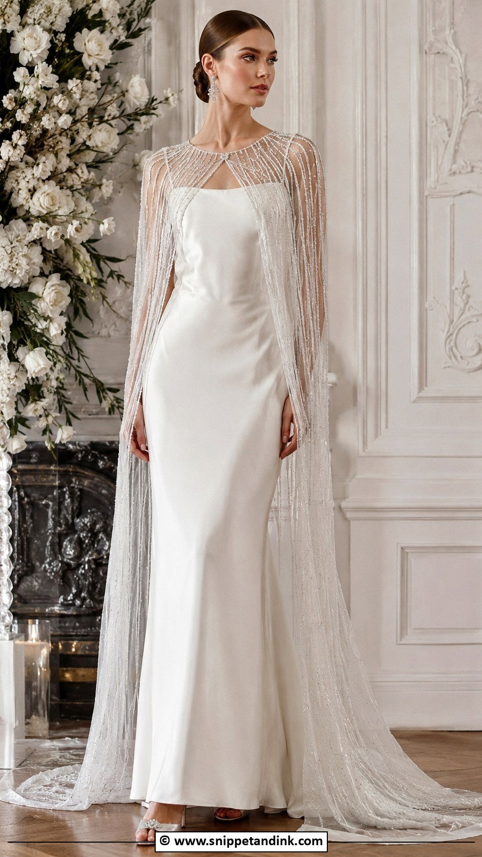 1920s Beaded Cape Wedding Dress - Snippet and Ink - 30 1920s Wedding Dress Ideas