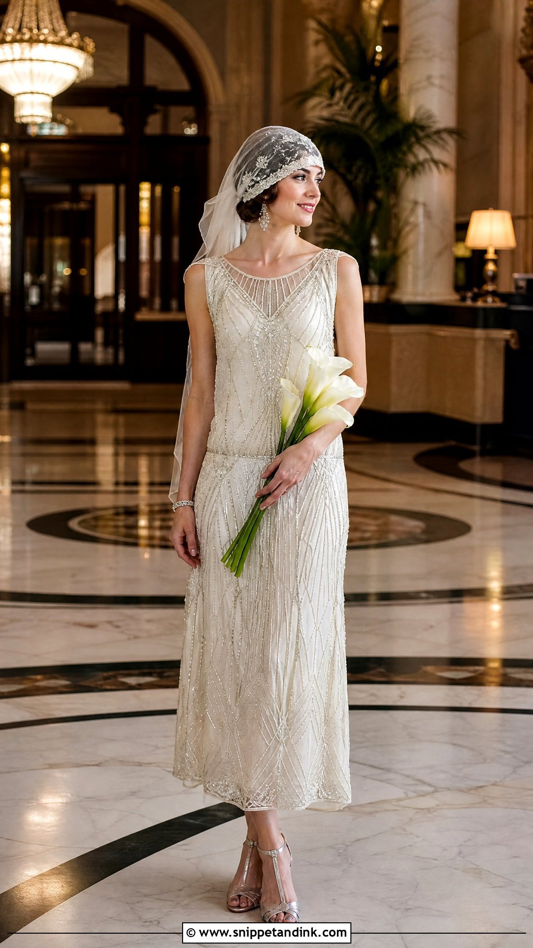1920s Beaded Drop Waist Bridal Dress - Snippet and Ink - 20 Vintage Bridal Dresses
