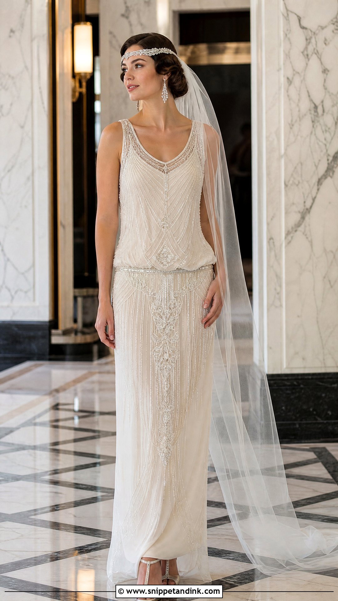 1920s Beaded Drop Waist Wedding Dress - Snippet and Ink - 20 Old School Wedding Dress Ideas