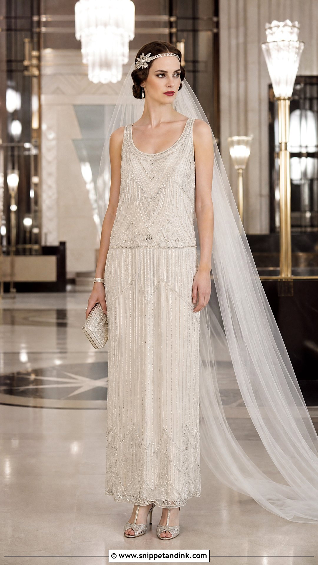 1920s Beaded Drop Waist Wedding Gown - Snippet and Ink - 20 Vintage Classy Wedding Gown Ideas
