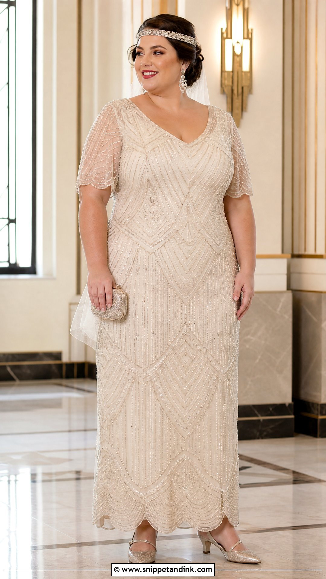 1920s Beaded Plus Size Wedding Dress - Snippet and Ink - 20 Vintage Plus Size Wedding Dresses