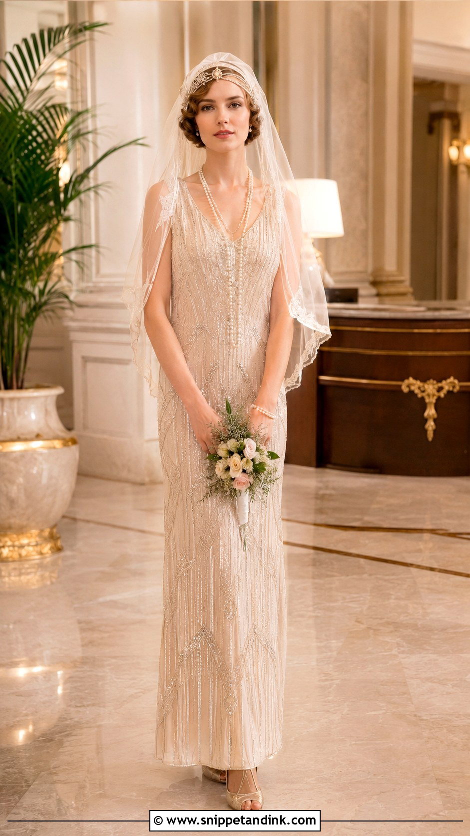 1920s Champagne Wedding Dress - Snippet and Ink - 25 1920 Wedding Dress Ideas
