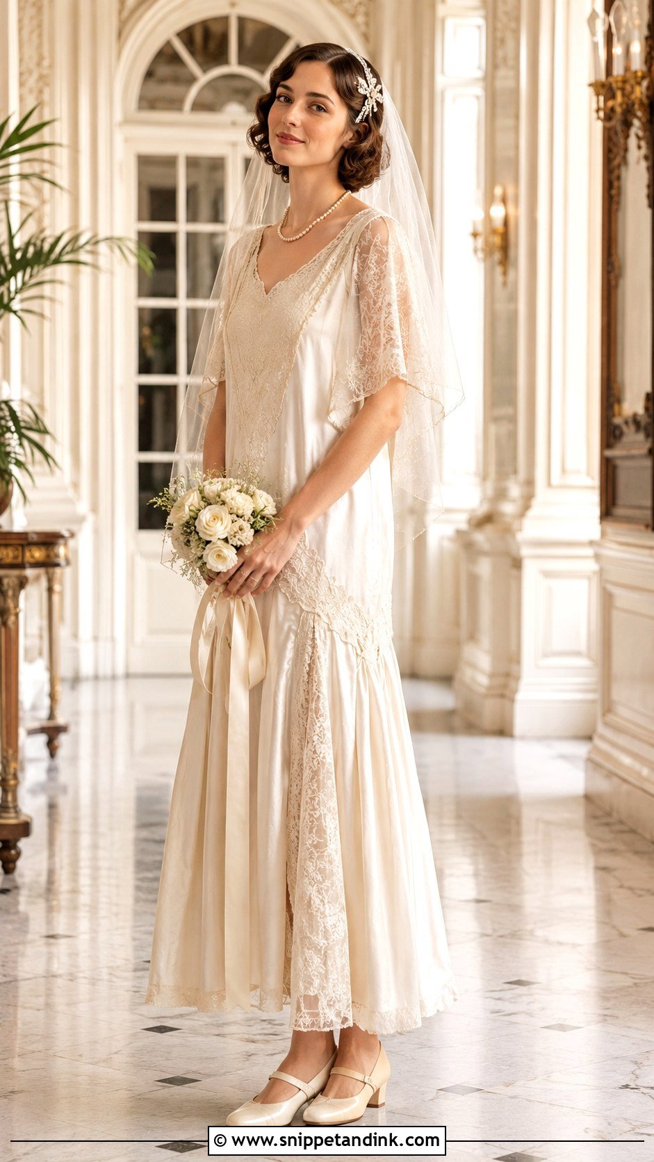 1920s Drop Waist Antique Wedding Dress - Snippet and Ink - 20 Antique Wedding Dresses
