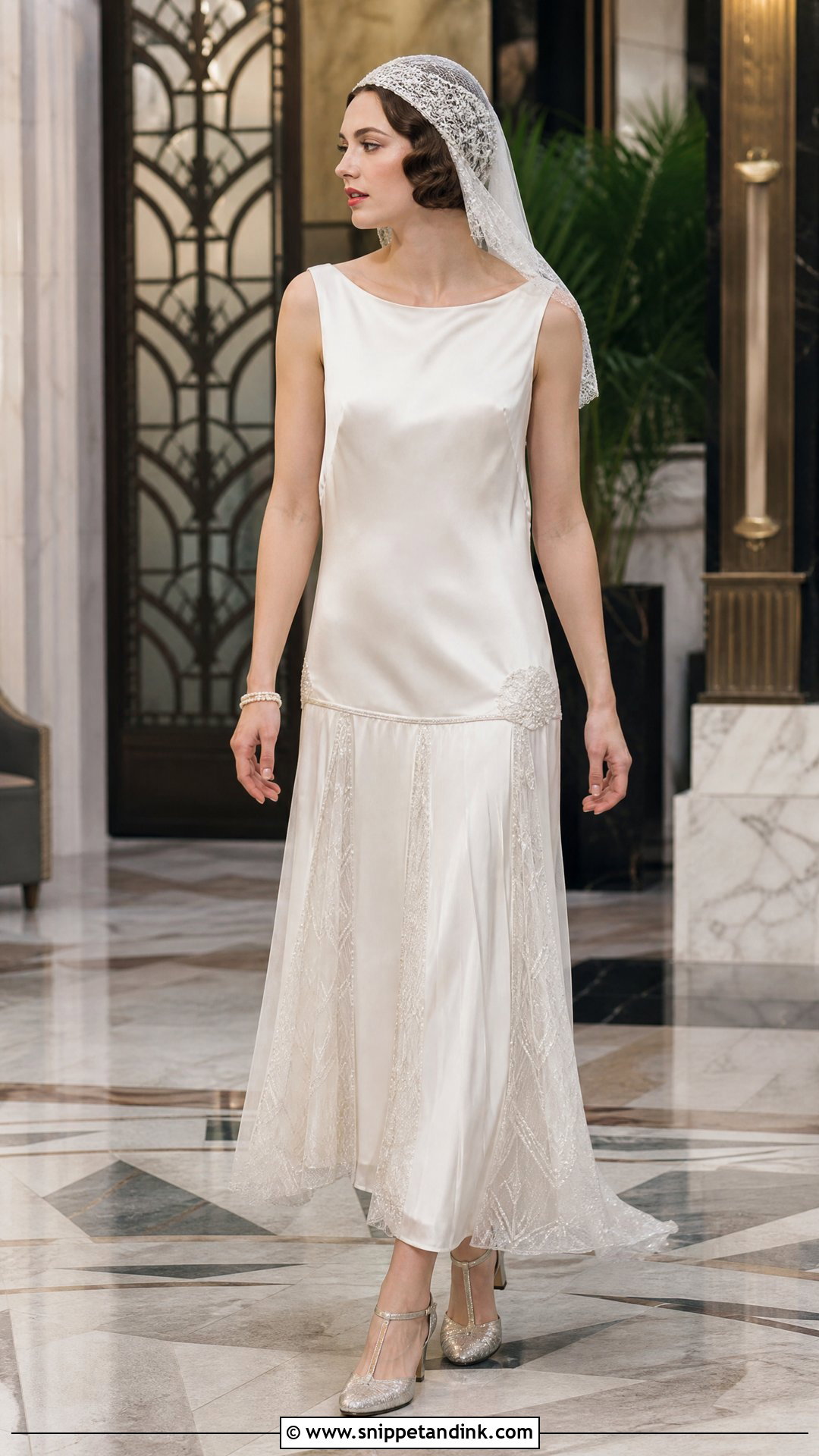 1920s Drop Waist Satin Wedding Dress - Snippet and Ink - 20 Vintage Silk Satin Wedding Dress Bridal Gowns