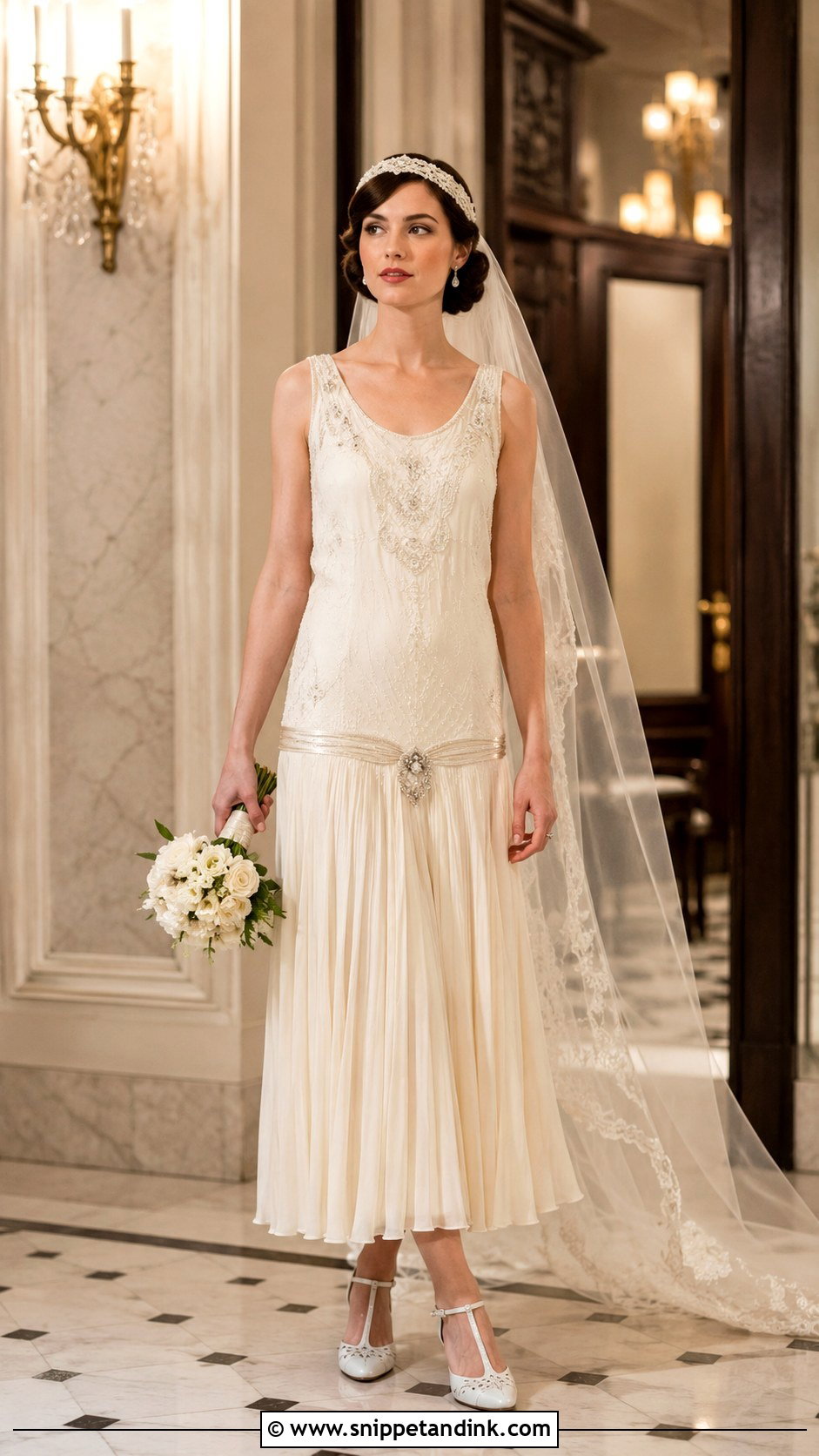 1920s Drop Waist Wedding Dress - Snippet and Ink - 25 1920 Wedding Dress Ideas