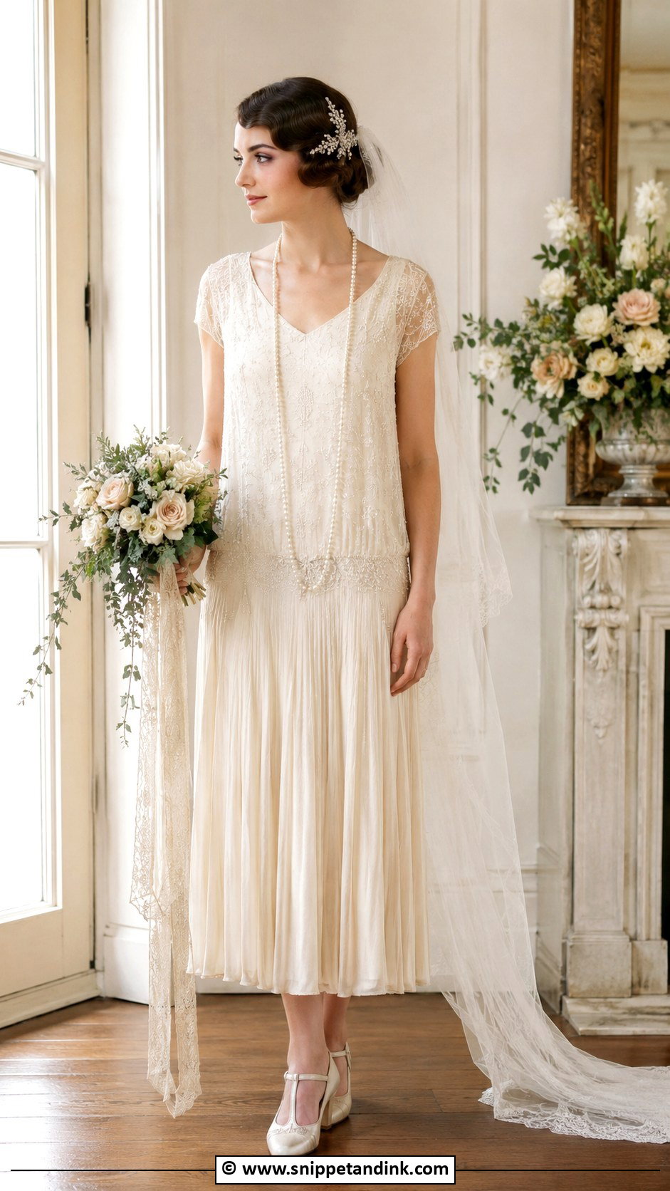 1920s Drop Waist Wedding Dress - Snippet and Ink - 30 1920s Wedding Dress Ideas