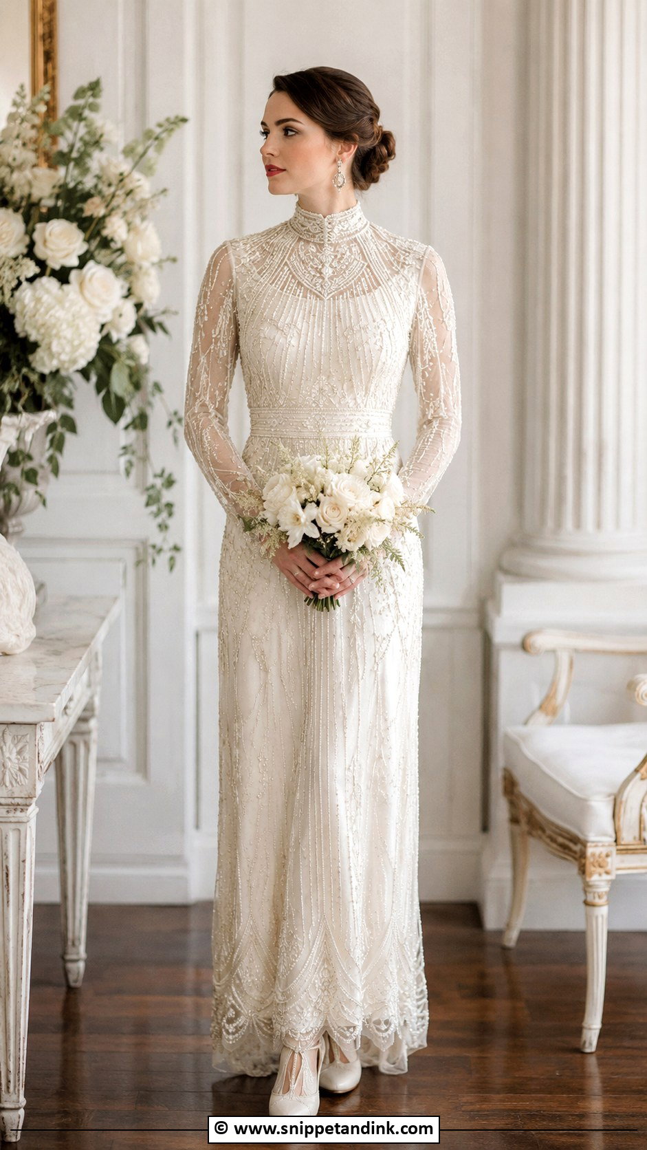 1920s High Neck Wedding Dress - Snippet and Ink - 30 1920s Wedding Dress Ideas