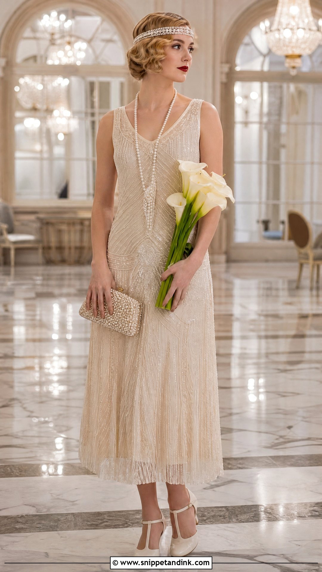 1920s Ivory Beaded Wedding Dress - Snippet and Ink - 20 Vintage Ivory Wedding Dress Ideas