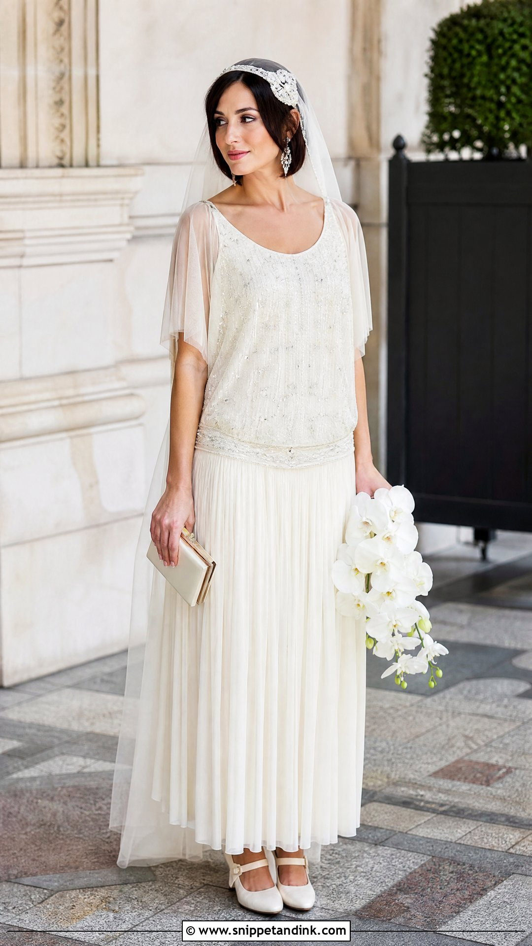 1920s Ivory Drop Waist Wedding Dress - Snippet and Ink - 20 Vintage Ivory Wedding Dress Ideas