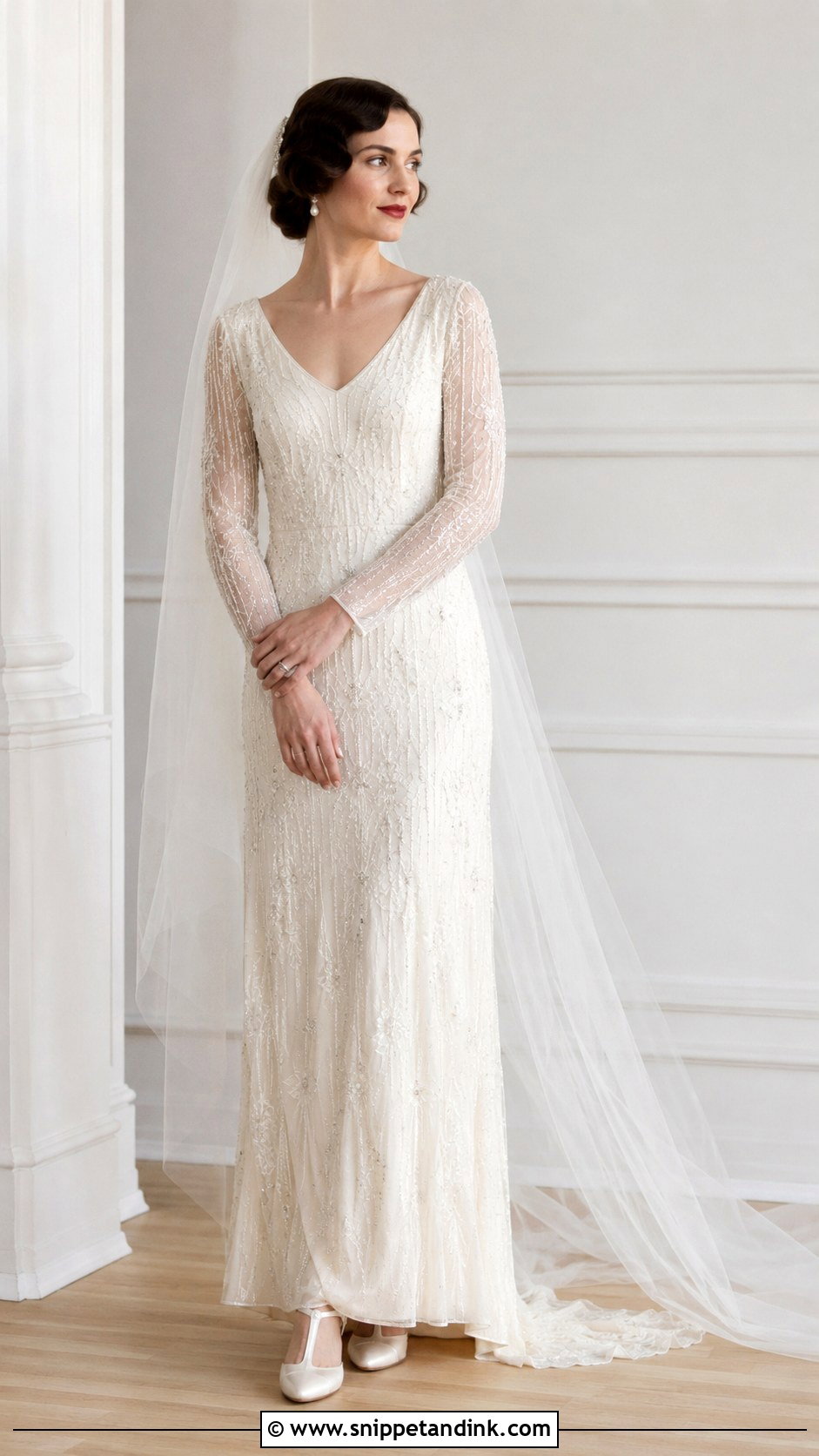 1920s Long Sleeve Wedding Dress - Snippet and Ink - 25 1920 Wedding Dress Ideas