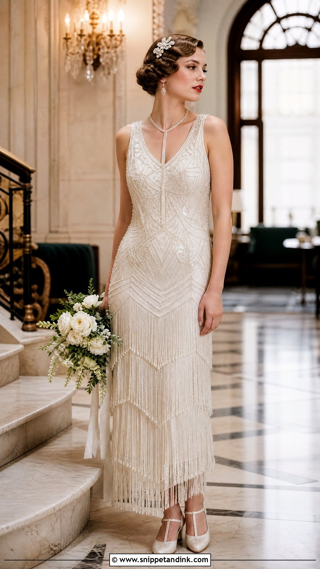 1920s Pearl Fringe Wedding Dress - Snippet and Ink - 20 Vintage Pearl Wedding Dress Ideas