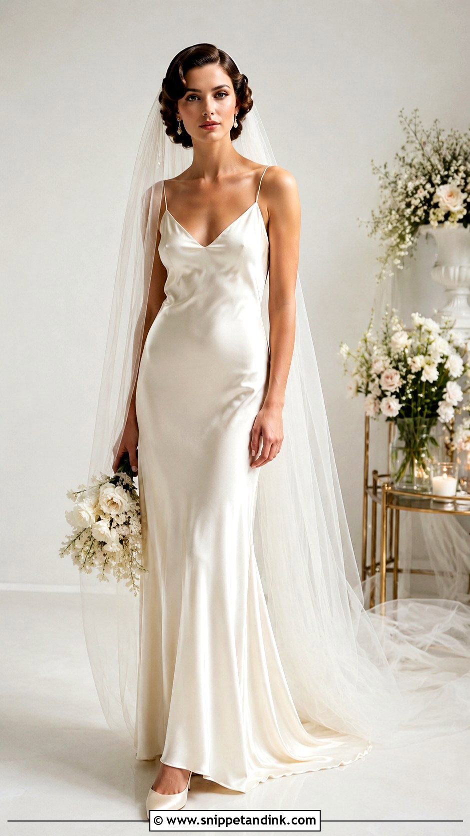 1920s Satin Slip Wedding Dress - Snippet and Ink - 25 1920 Wedding Dress Ideas