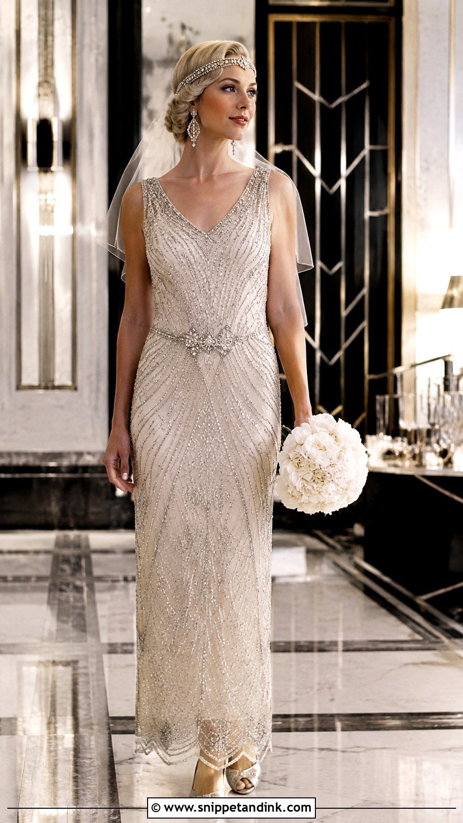 1920s Silver Wedding Dress - Snippet and Ink - 25 1920 Wedding Dress Ideas