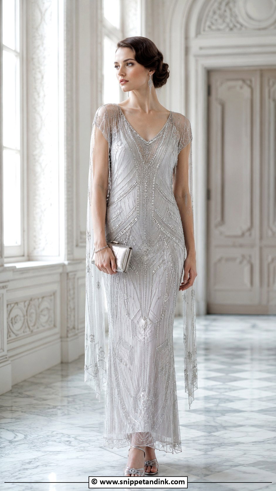 1920s Silver Wedding Dress - Snippet and Ink - 30 1920s Wedding Dress Ideas