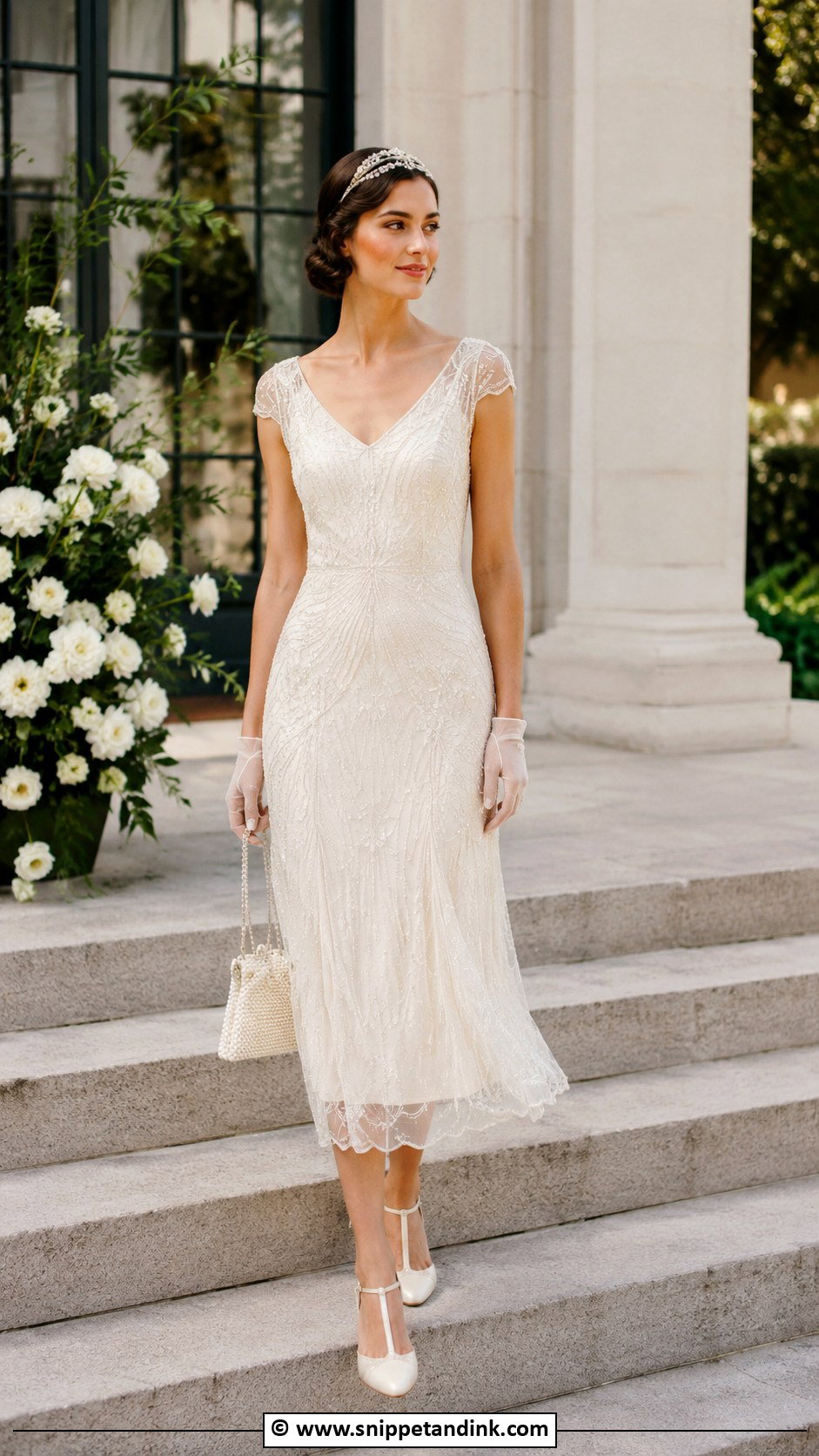1920s Tea Length Wedding Dress - Snippet and Ink - 30 1920s Wedding Dress Ideas