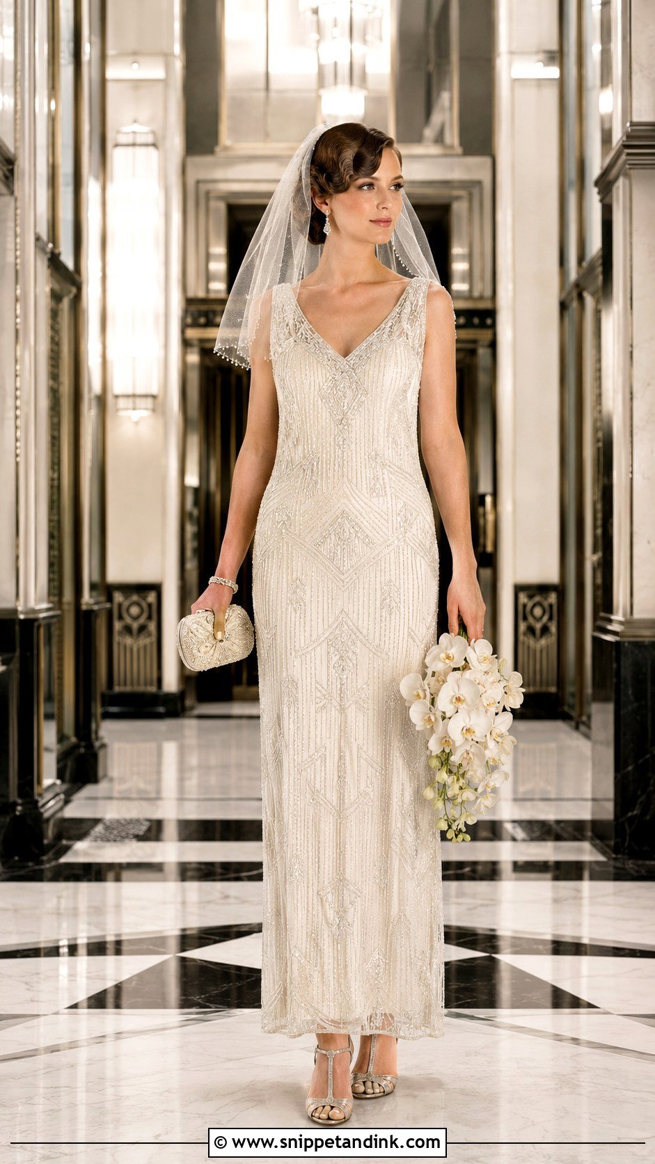1930s Art Deco Beaded Wedding Dress - Snippet and Ink - 20 30s Wedding Dress Ideas