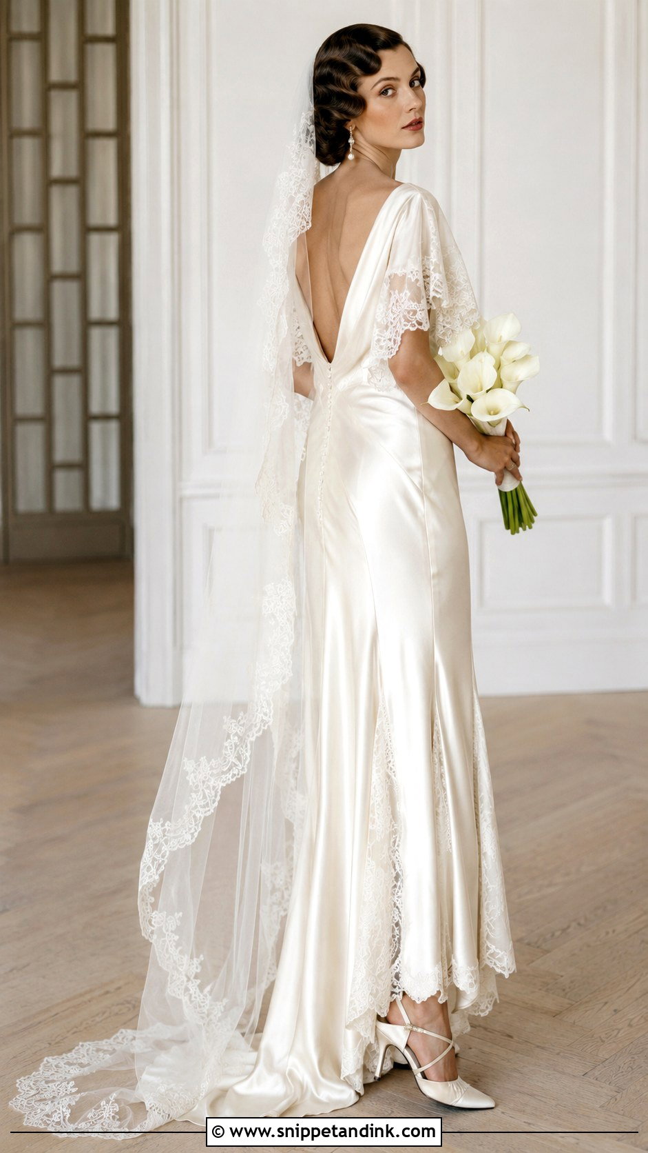 1930s Bias Cut Antique Lace Wedding Dress - Snippet and Ink - 20 Antique Lace Wedding Dress Ideas