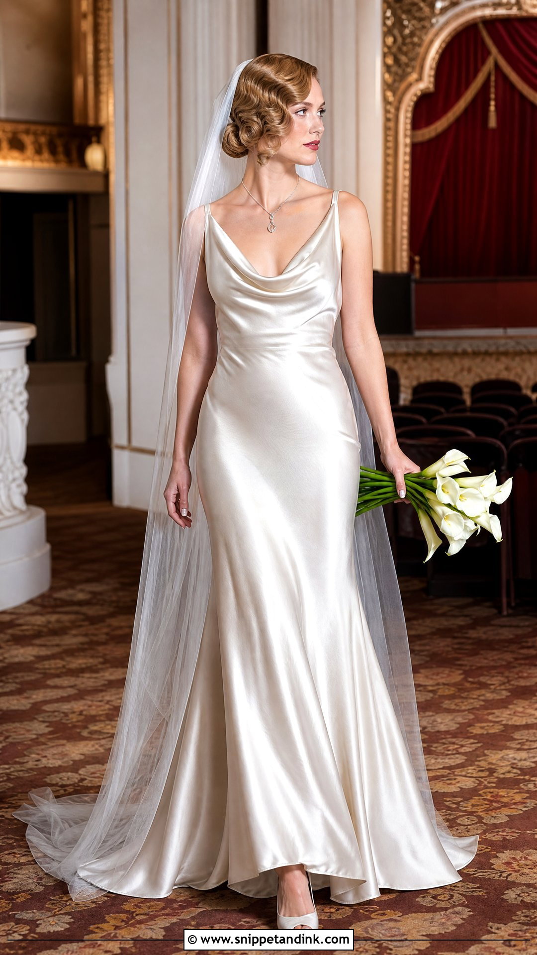 1930s Bias Cut Satin Bridal Dress - Snippet and Ink - 20 Vintage Bridal Dresses