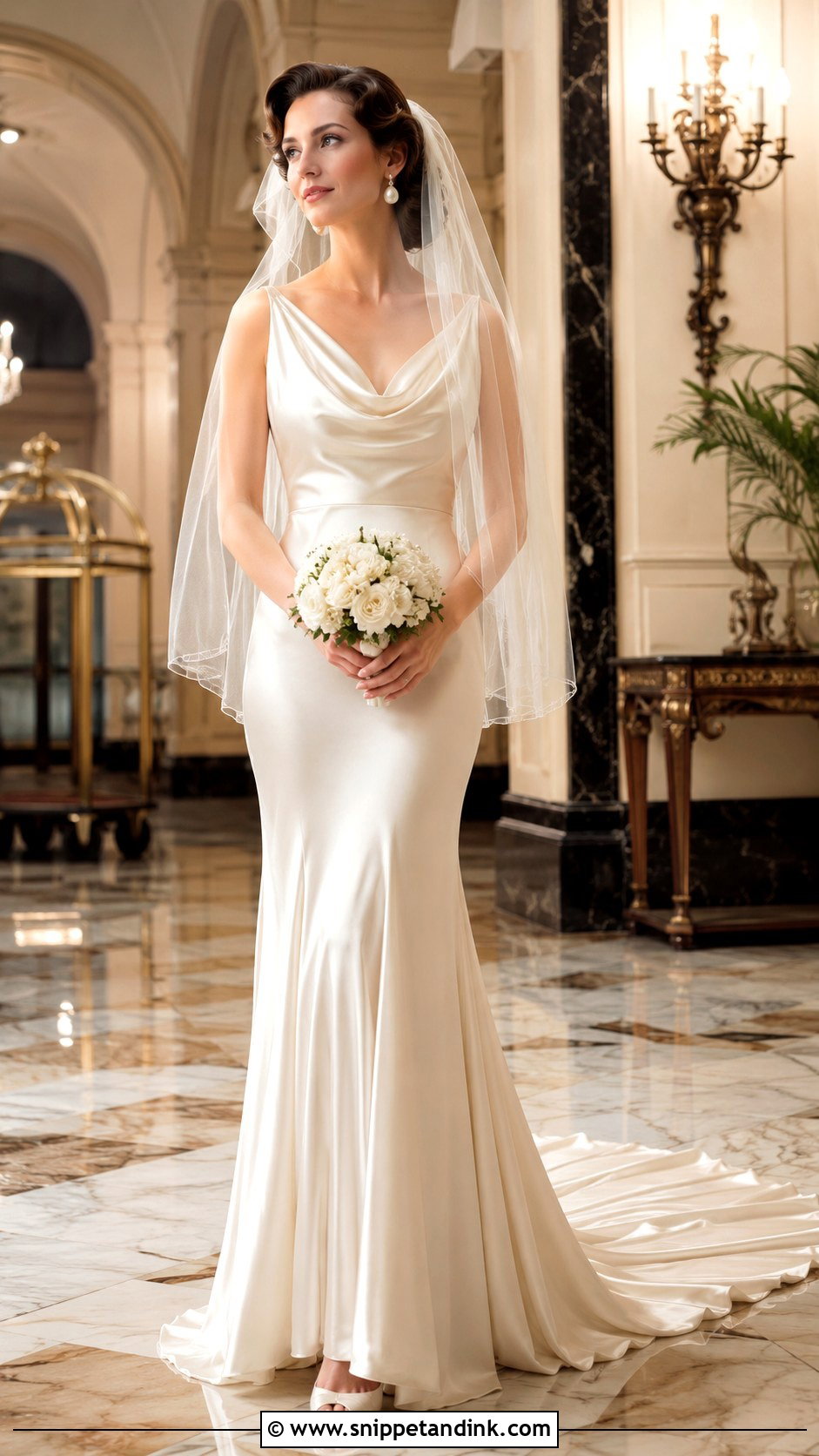 1930s Bias Cut Satin Wedding Dress - Snippet and Ink - 20 Vintage Satin Wedding Dress Ideas