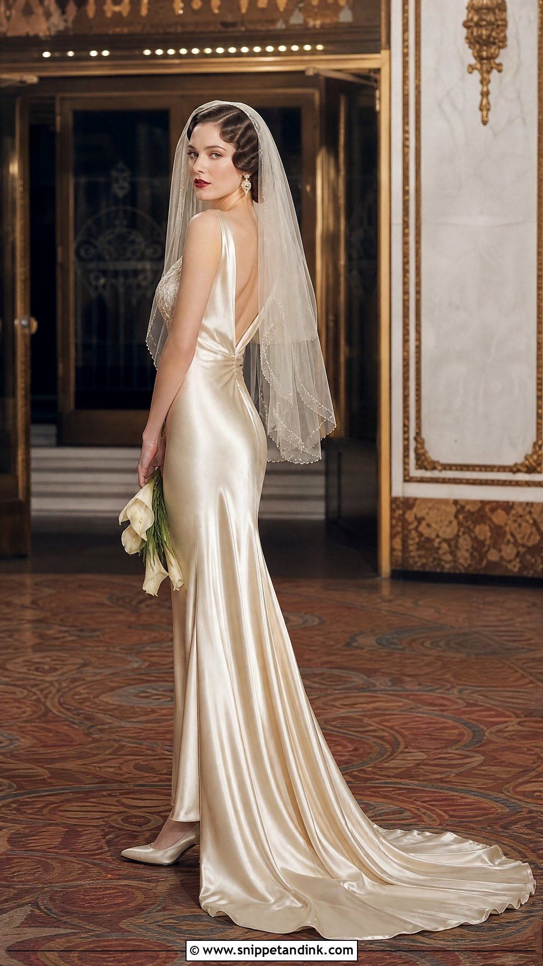 1930s Bias Cut Satin Wedding Dress - Snippet and Ink - 20 Vintage Silk Satin Wedding Dress Bridal Gowns