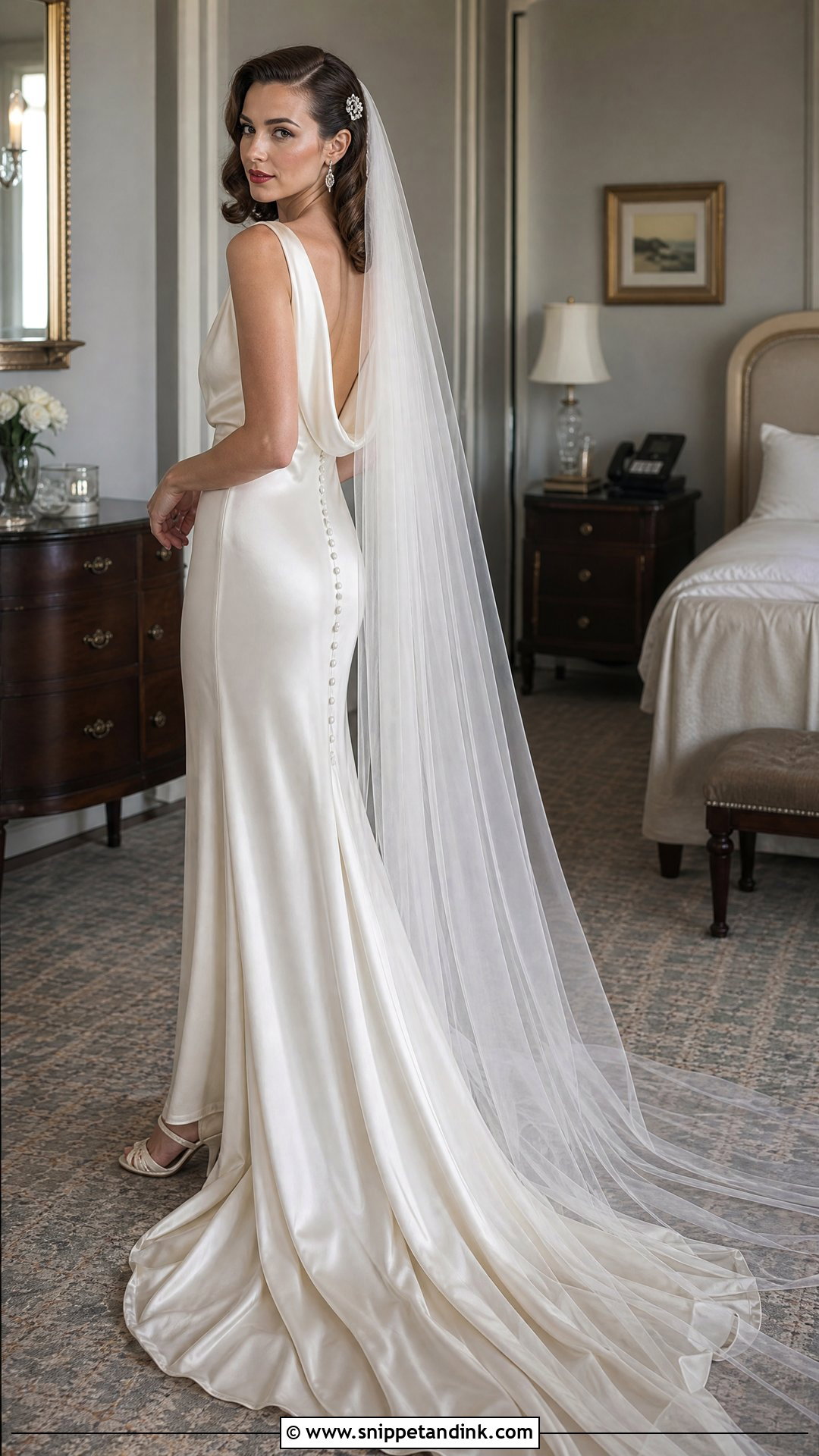 1930s Bias Cut Satin Wedding Dress - Snippet and Ink - 20 Old School Wedding Dress Ideas