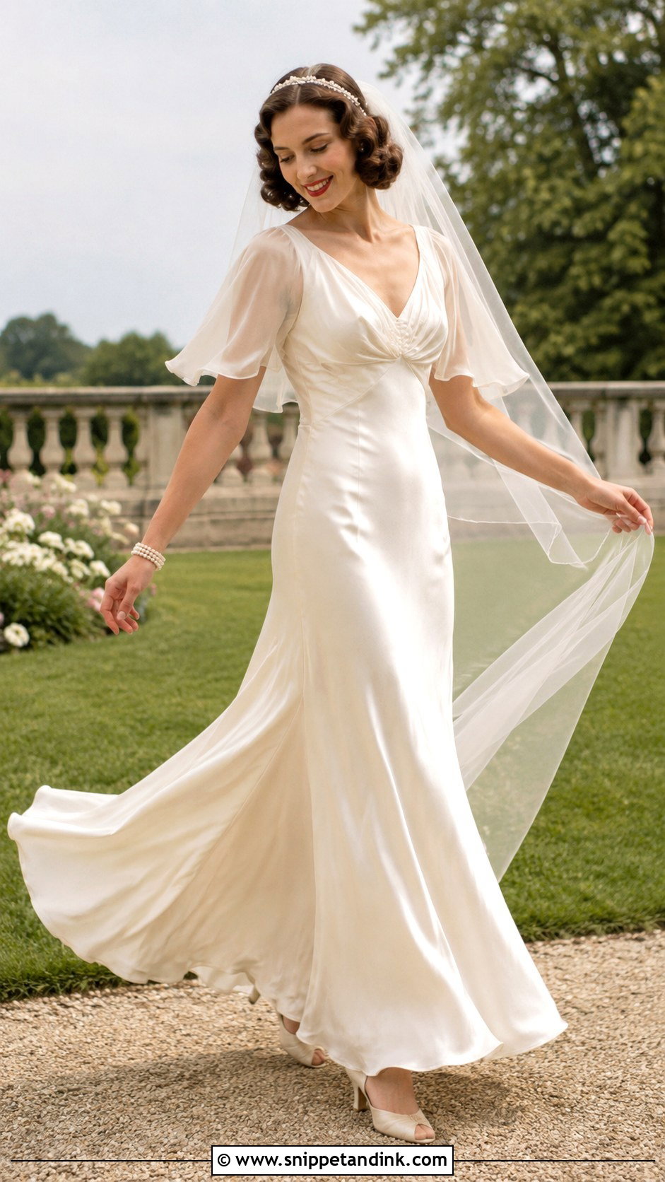 1930s Butterfly Sleeve Wedding Dress - Snippet and Ink - 20 1930 Wedding Dress Ideas