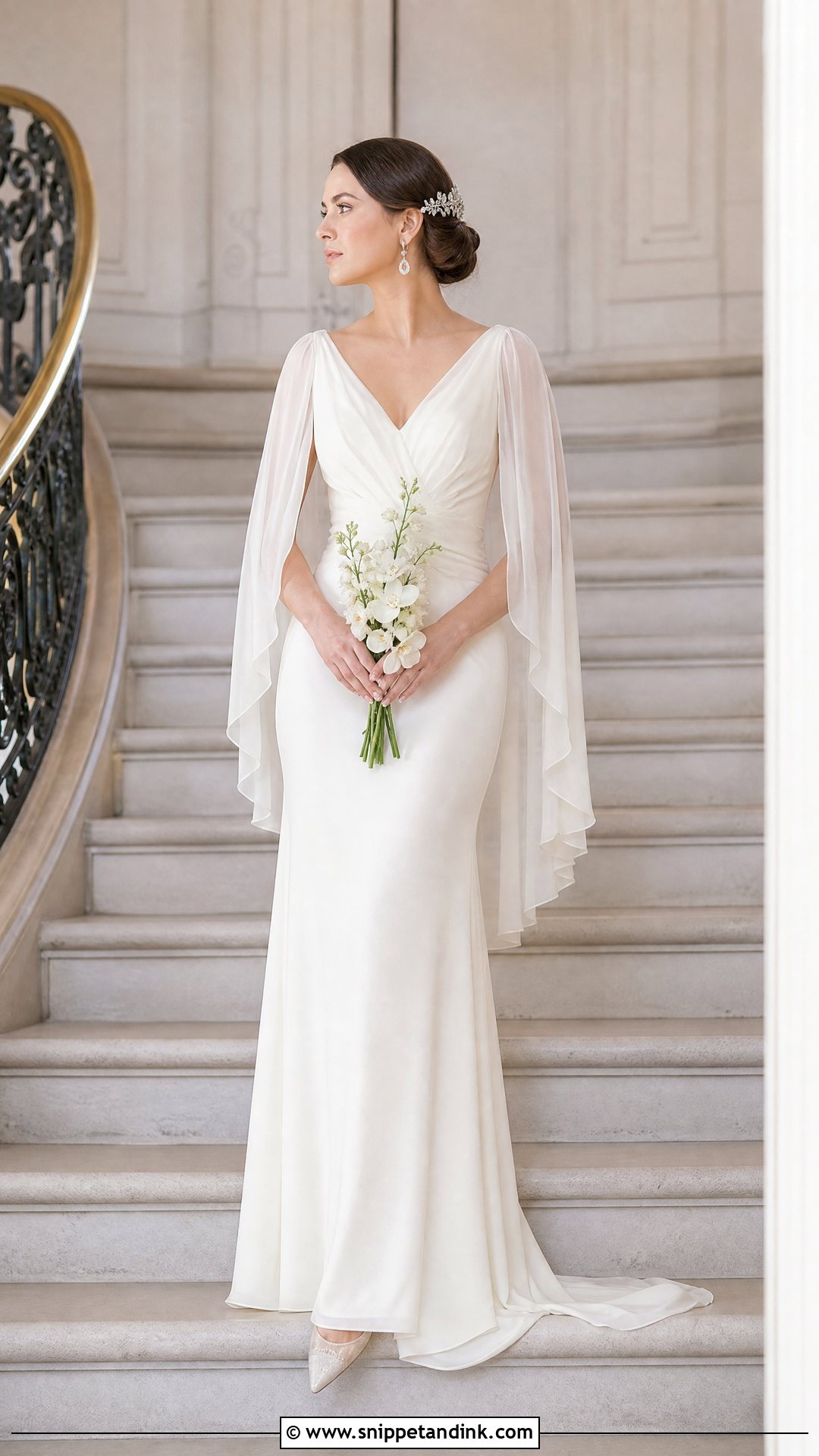 1930s Cape Sleeve Bridal Dress - Snippet and Ink - 20 Vintage Bridal Dresses