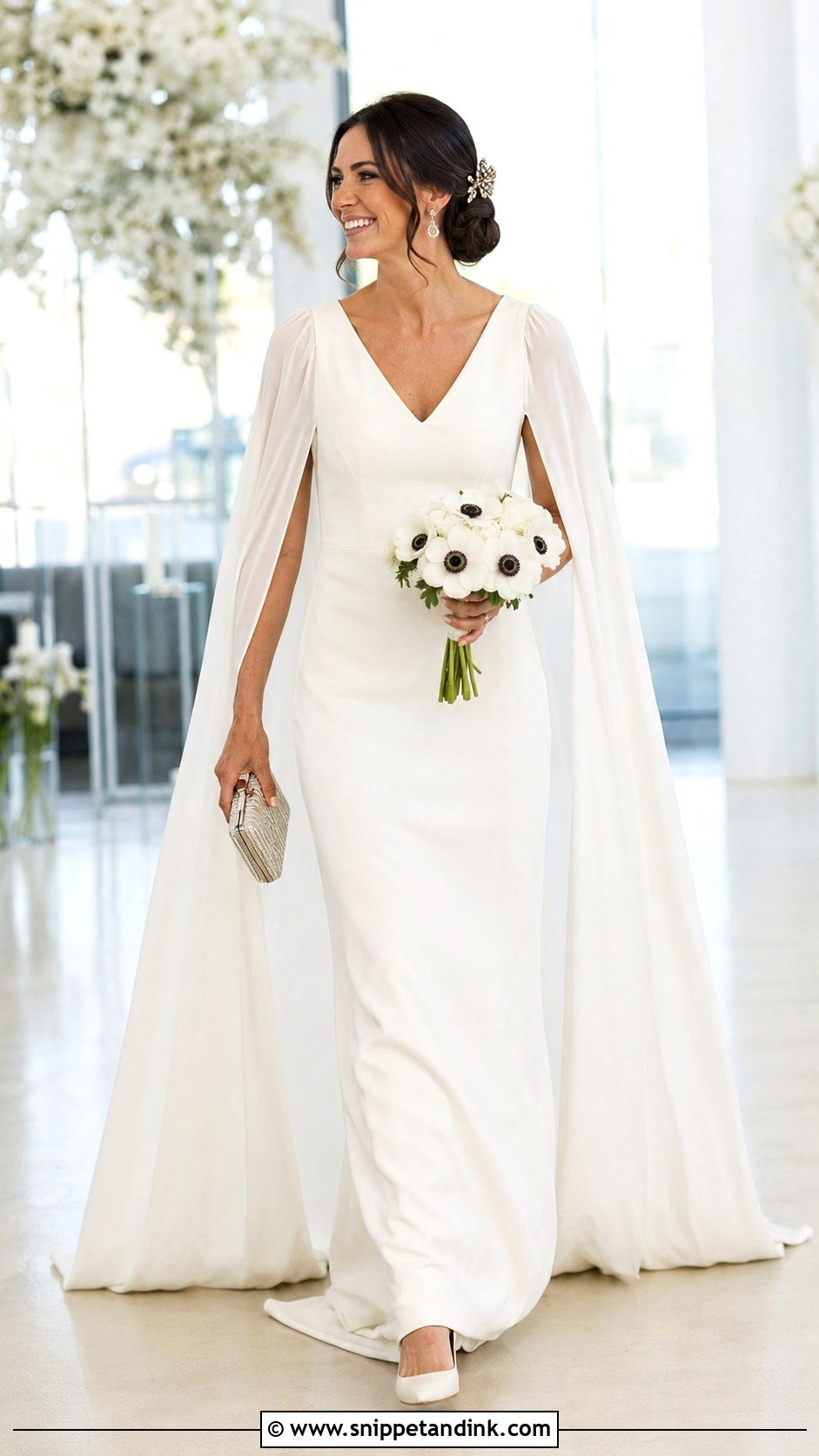 1930s Cape Sleeve Wedding Dress - Snippet and Ink - 20 30s Wedding Dress Ideas